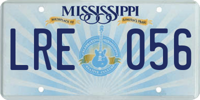 MS license plate LRE056
