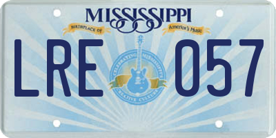 MS license plate LRE057