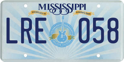 MS license plate LRE058