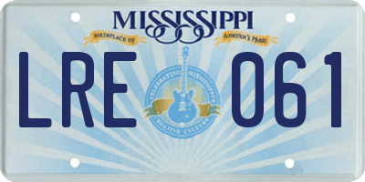MS license plate LRE061