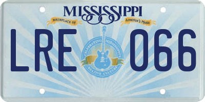 MS license plate LRE066