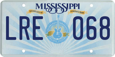MS license plate LRE068