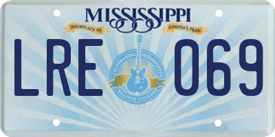 MS license plate LRE069