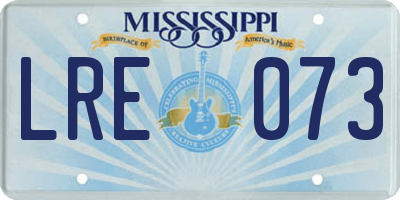 MS license plate LRE073