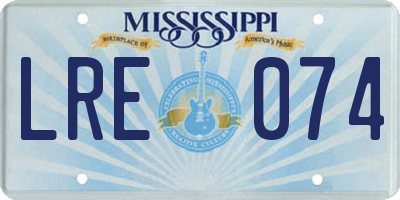 MS license plate LRE074