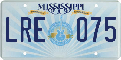 MS license plate LRE075