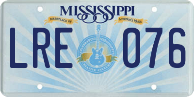MS license plate LRE076