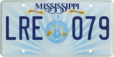 MS license plate LRE079