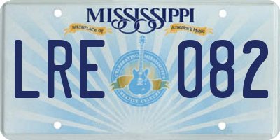 MS license plate LRE082