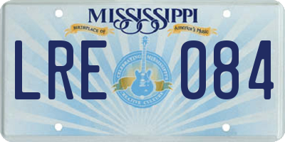 MS license plate LRE084