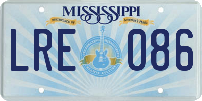 MS license plate LRE086