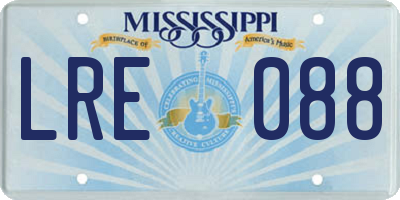 MS license plate LRE088