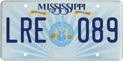 MS license plate LRE089