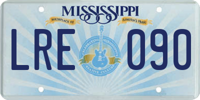 MS license plate LRE090