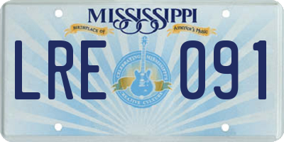 MS license plate LRE091