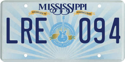 MS license plate LRE094