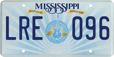 MS license plate LRE096