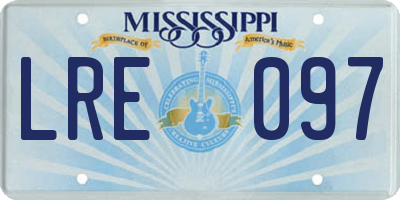 MS license plate LRE097