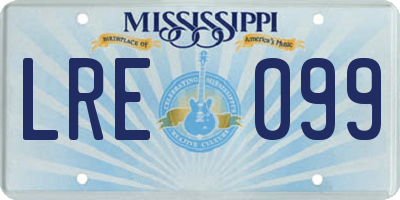 MS license plate LRE099