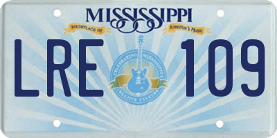MS license plate LRE109