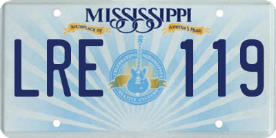 MS license plate LRE119