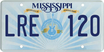 MS license plate LRE120
