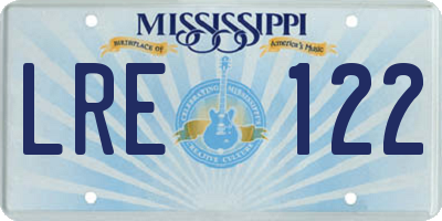 MS license plate LRE122