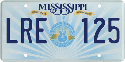 MS license plate LRE125