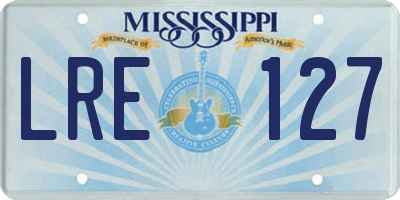 MS license plate LRE127