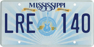 MS license plate LRE140