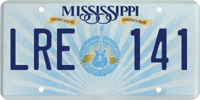 MS license plate LRE141