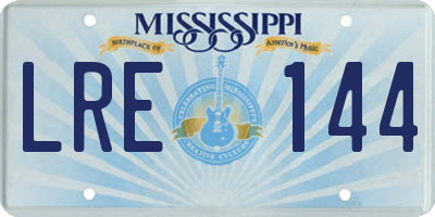 MS license plate LRE144