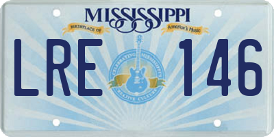 MS license plate LRE146