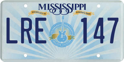 MS license plate LRE147