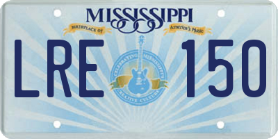 MS license plate LRE150
