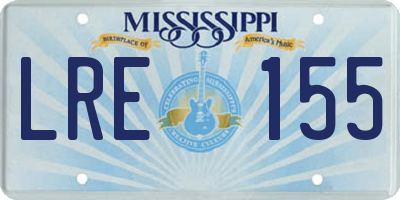 MS license plate LRE155