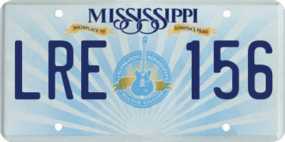 MS license plate LRE156