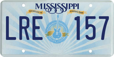 MS license plate LRE157