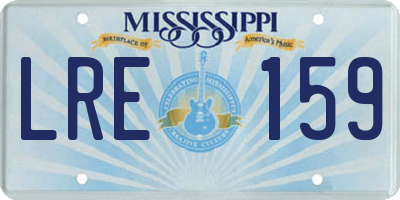 MS license plate LRE159