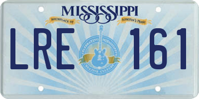 MS license plate LRE161