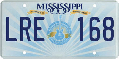 MS license plate LRE168