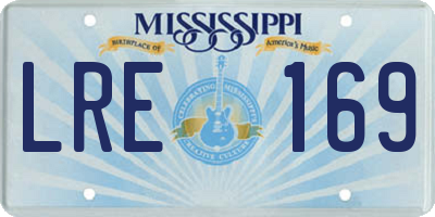 MS license plate LRE169