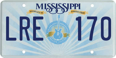 MS license plate LRE170
