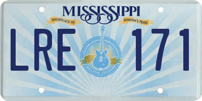 MS license plate LRE171