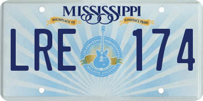 MS license plate LRE174
