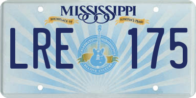 MS license plate LRE175