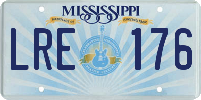 MS license plate LRE176