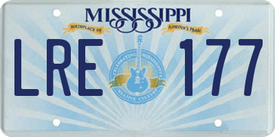 MS license plate LRE177