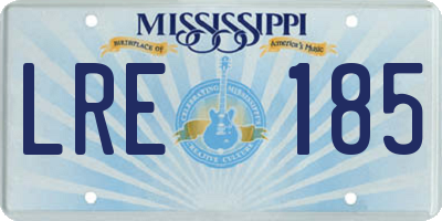 MS license plate LRE185