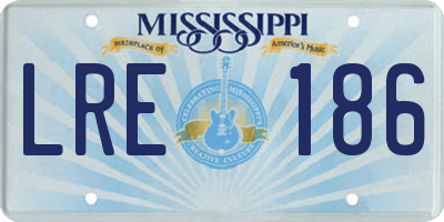 MS license plate LRE186